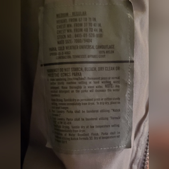 New! US ARMY Military Issued ACU Parka Cold Weather Universal Camouflage - Picture 3 of 6